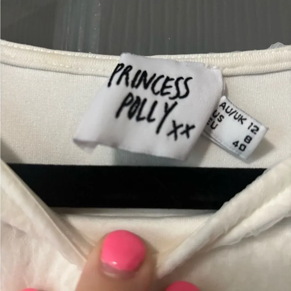 Princess Polly cap sleeve white mini dress size 8